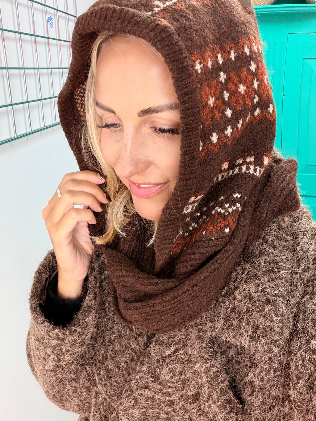Winter tie snood - Chocolate