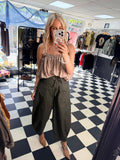 Barrel Leg Trousers Khaki