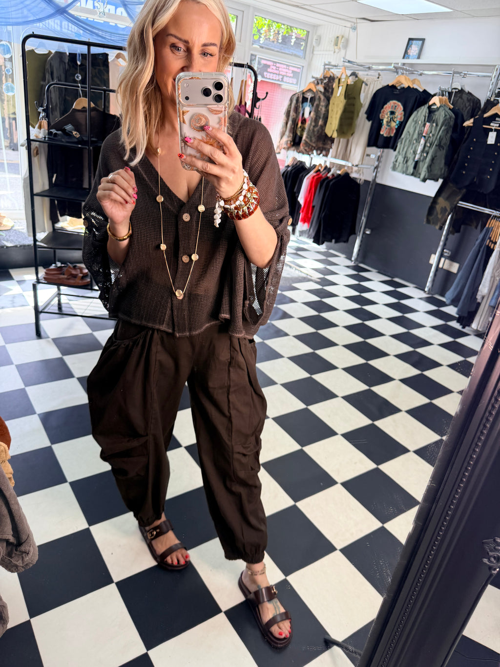 Barrel Side Pocket trousers Chocolate
