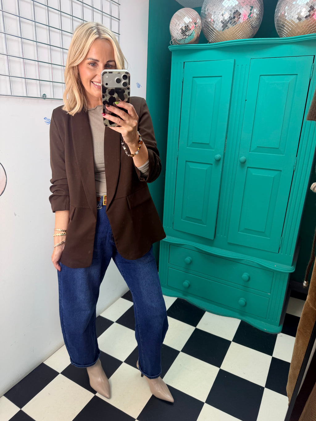 Cashmere Blend Basic Top Taupe