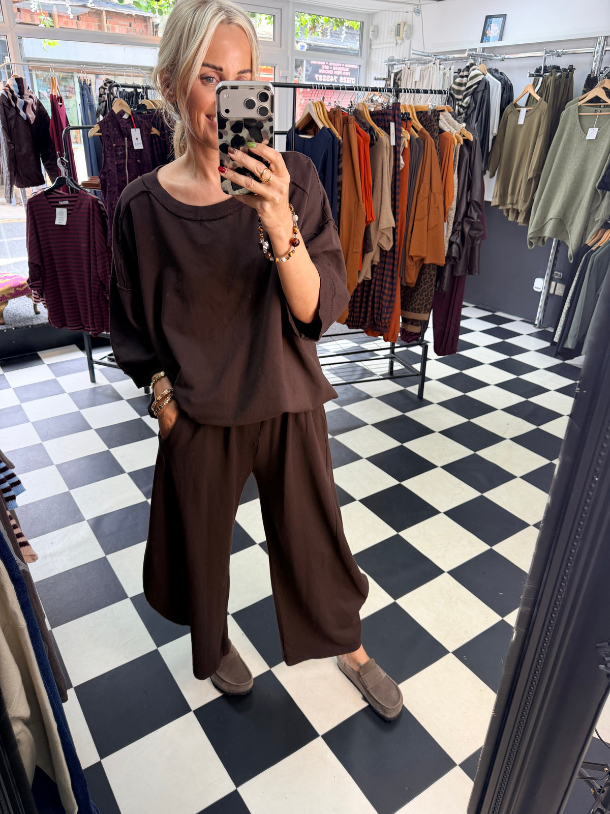 Slouchy Casual Top Chocolate