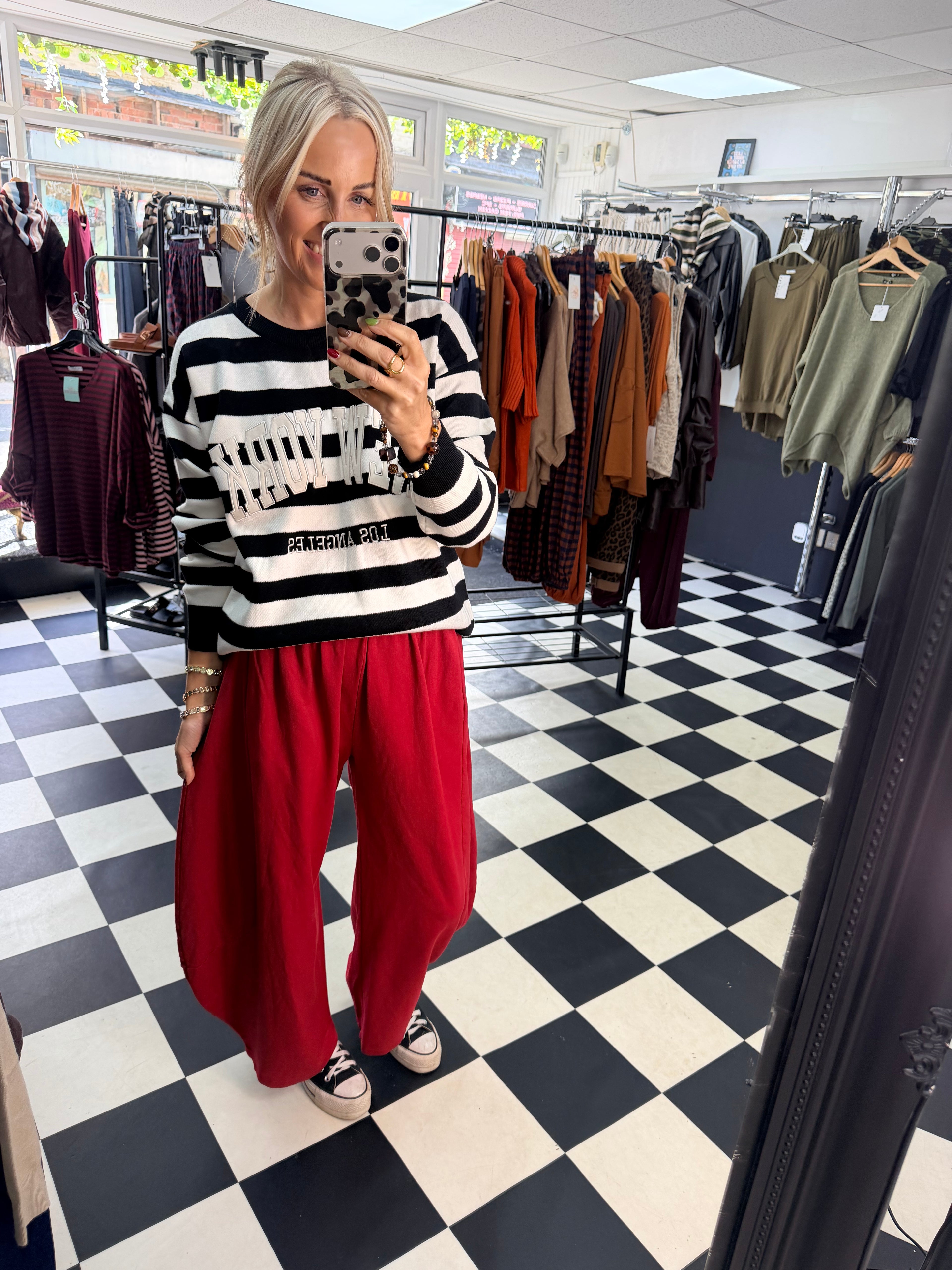 Stripe NY Jumper Black