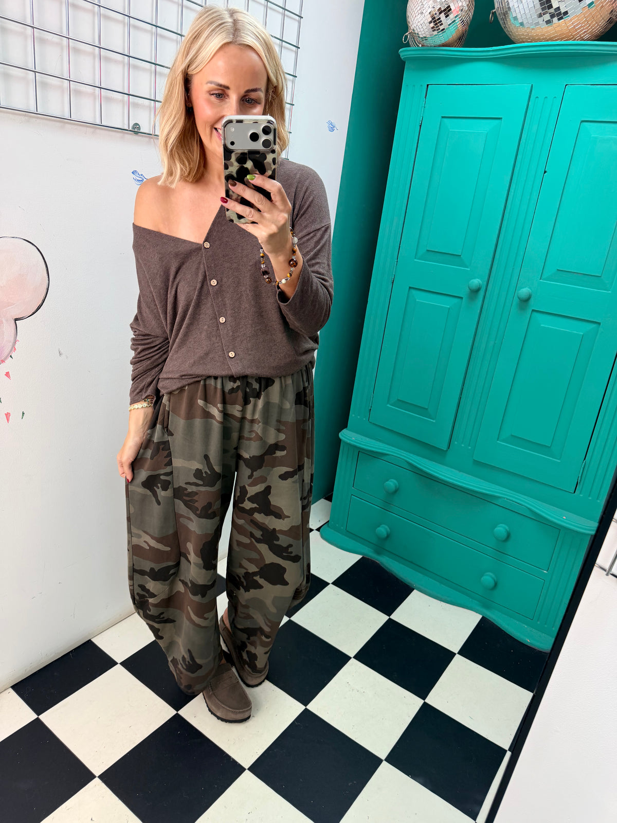 Barrel Camouflage Trousers Dark Green and Chocolate