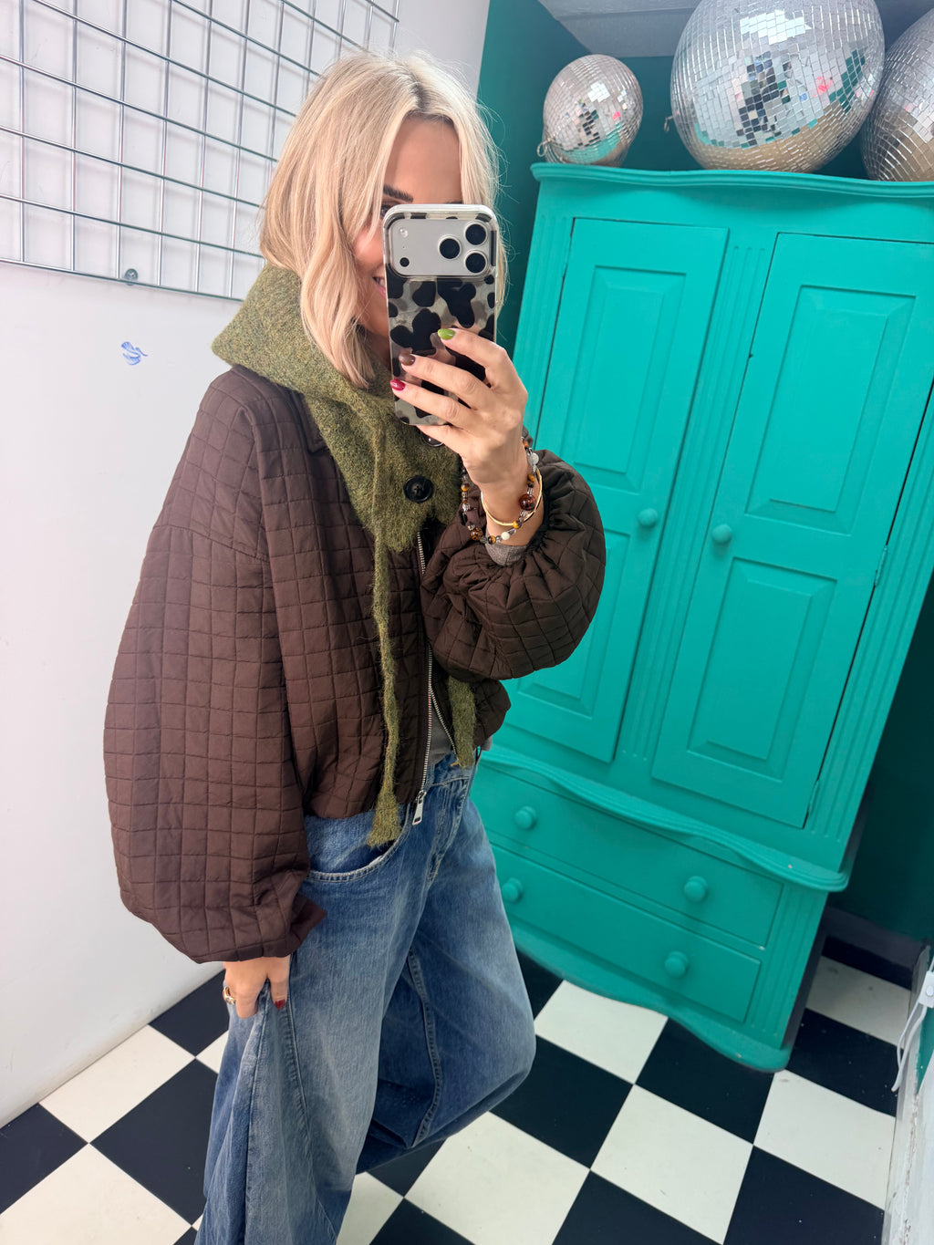 Button Snood Green