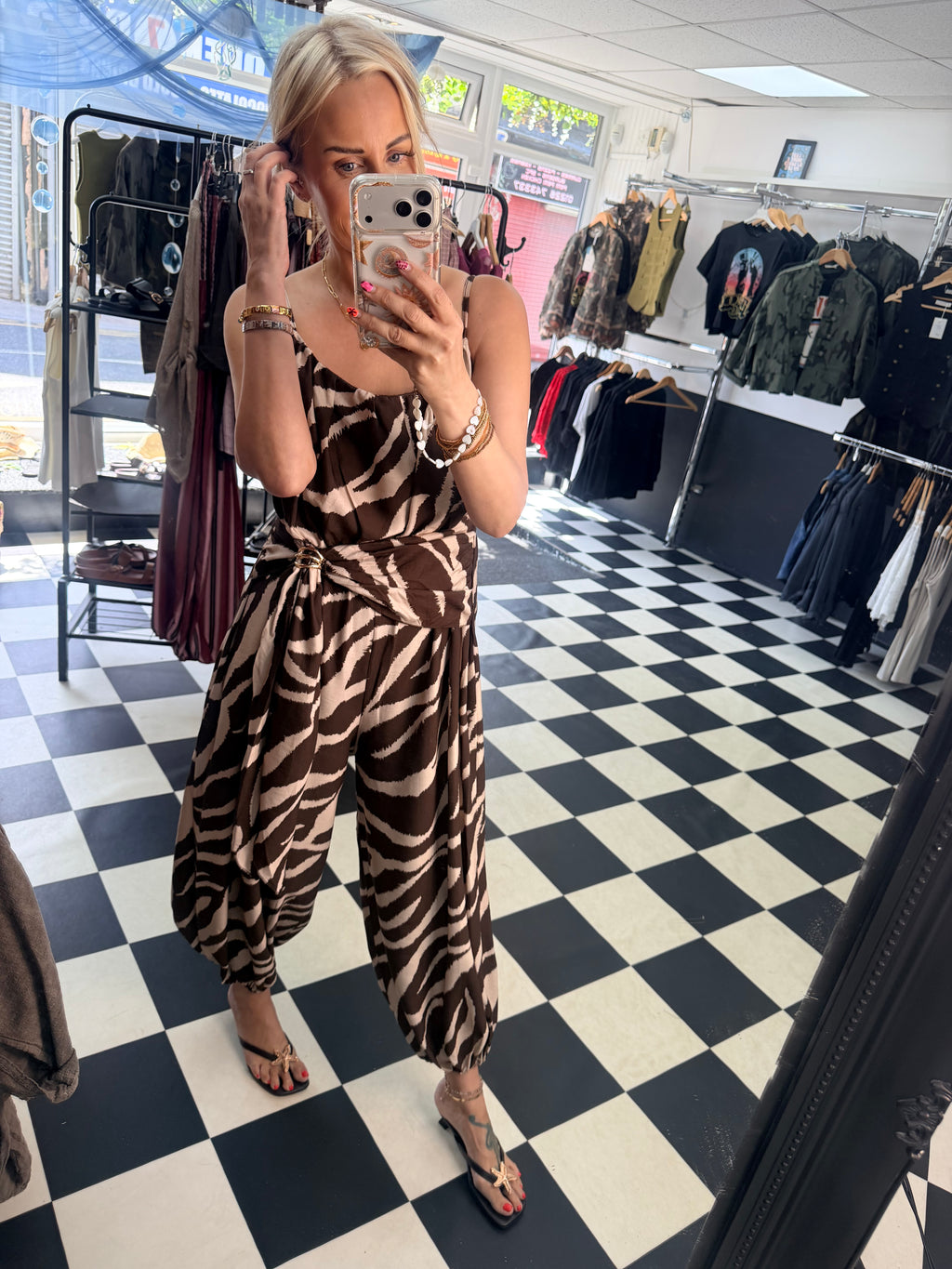 Wrap Crinkle Jumpsuit Coffee and Cream