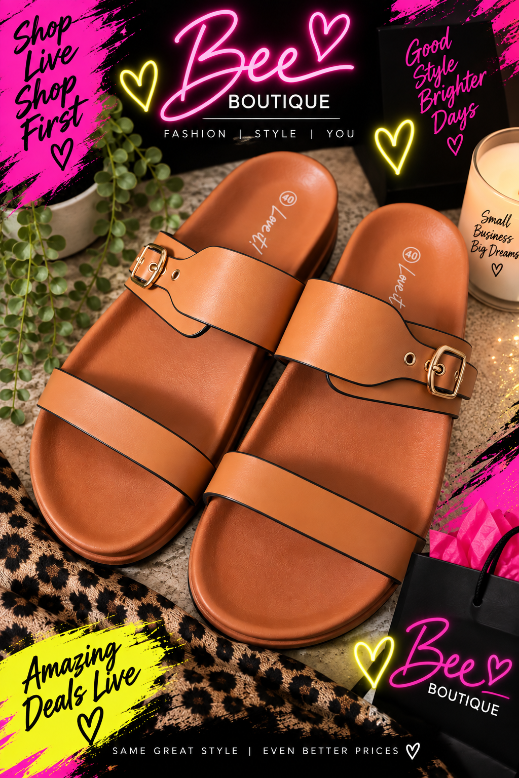 Riviera buckle sandals - Tan