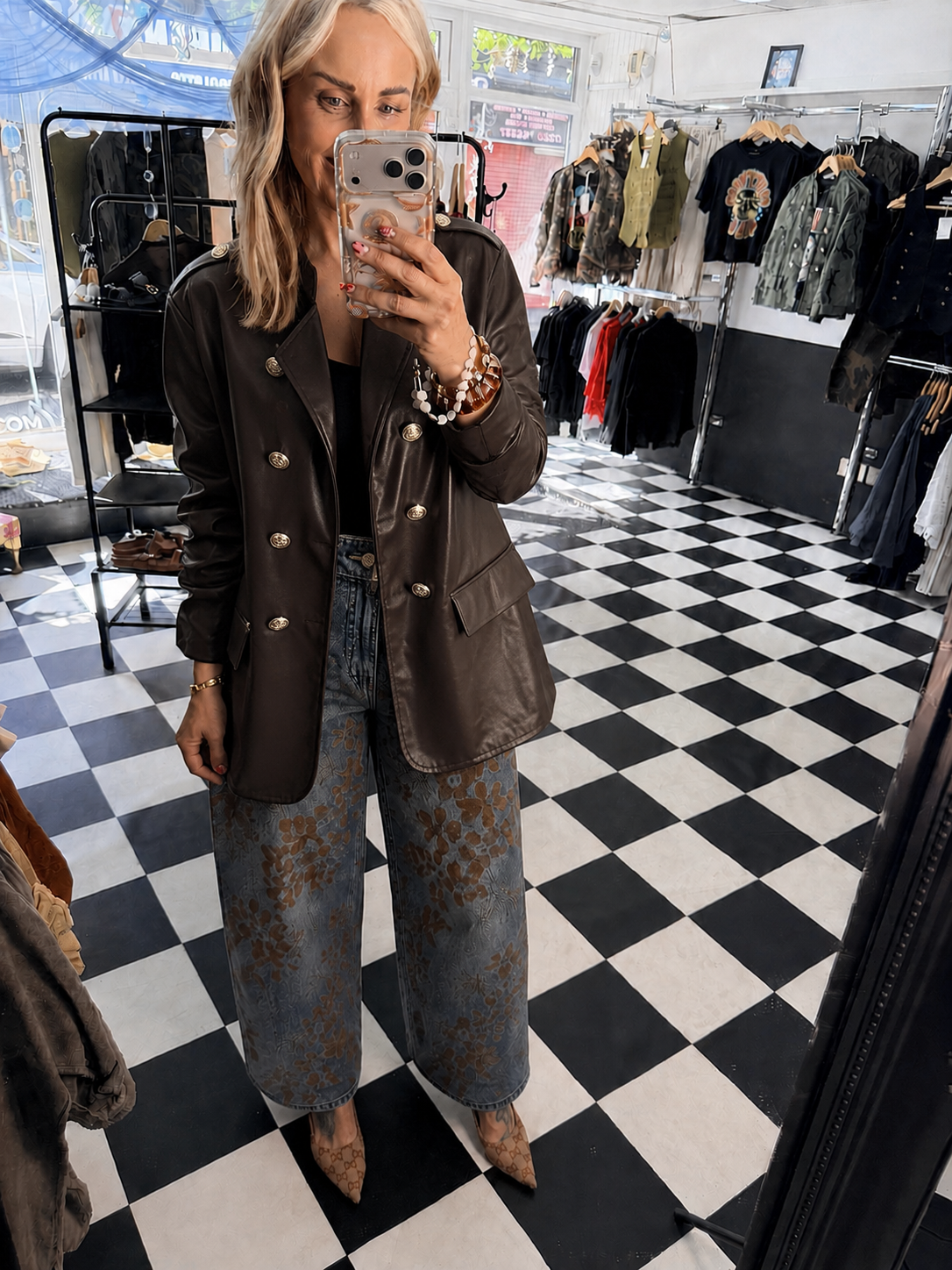 Pu Military Blazer Chocolate