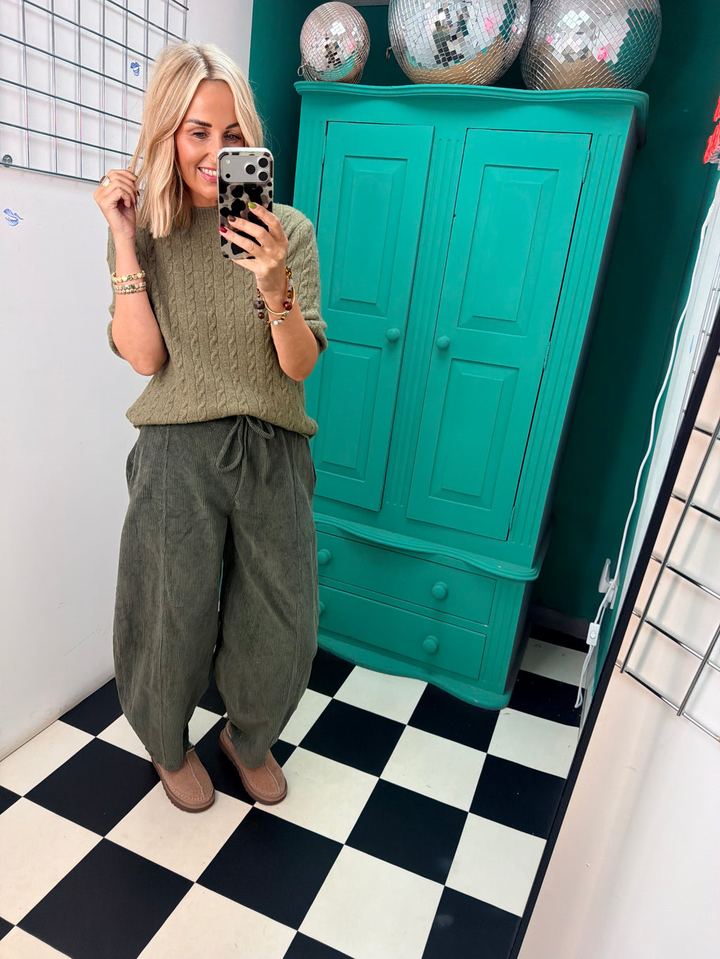 Cable Knit Jumper Khaki