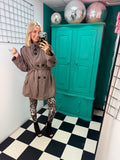 PU Midi Trench Coat Taupe
