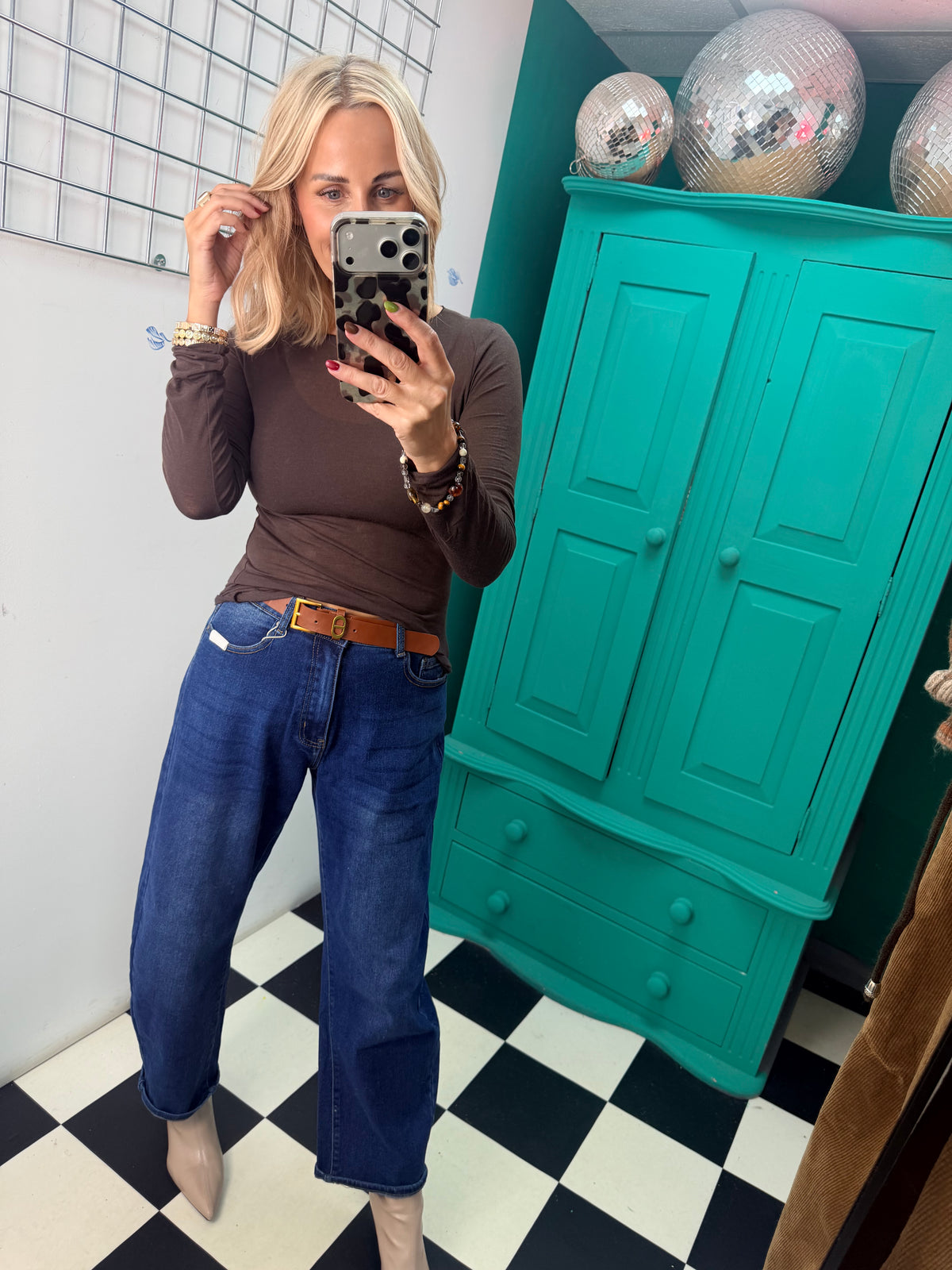 Cashmere Blend Basic Top Chocolate