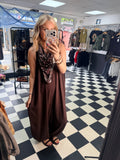 Bandana Scarf Jumpsuit Chocolate