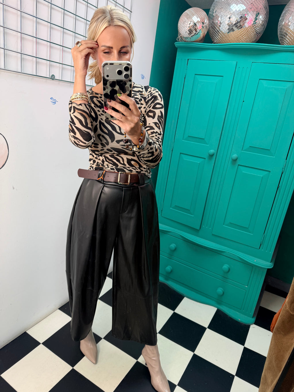 Buttery PU Culottes Black
