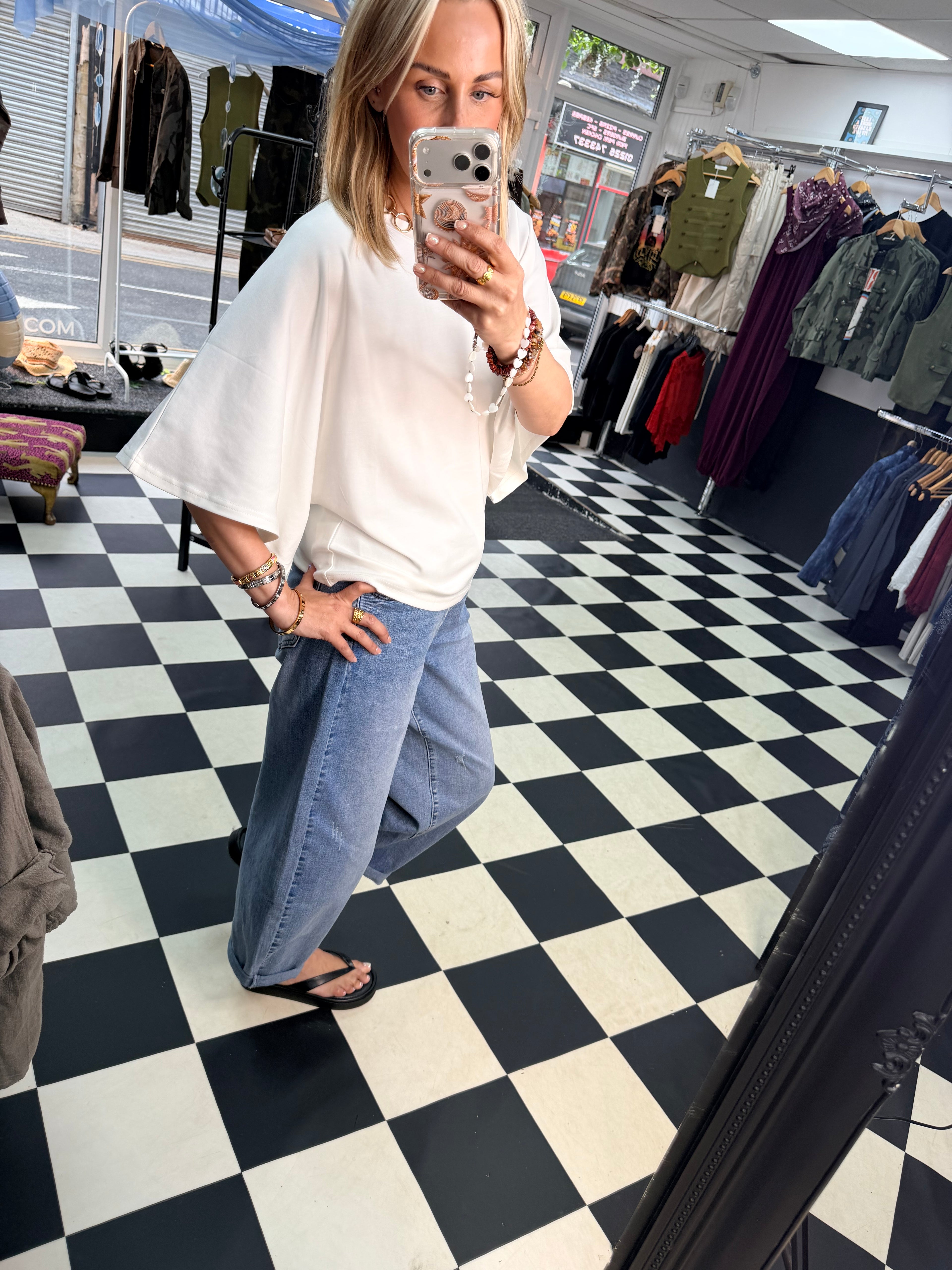 Batwing T Shirt White