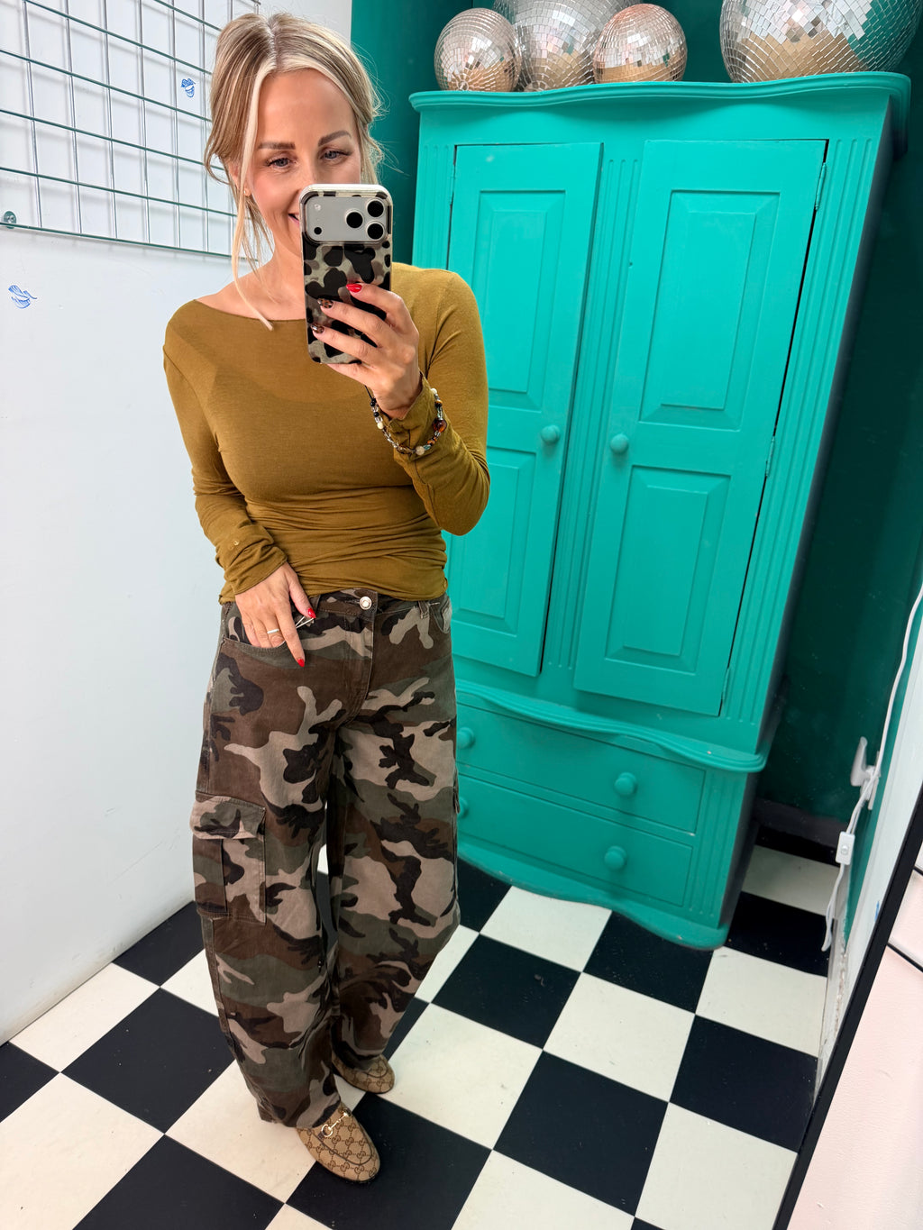 Cashmere Blend Basic Top Green