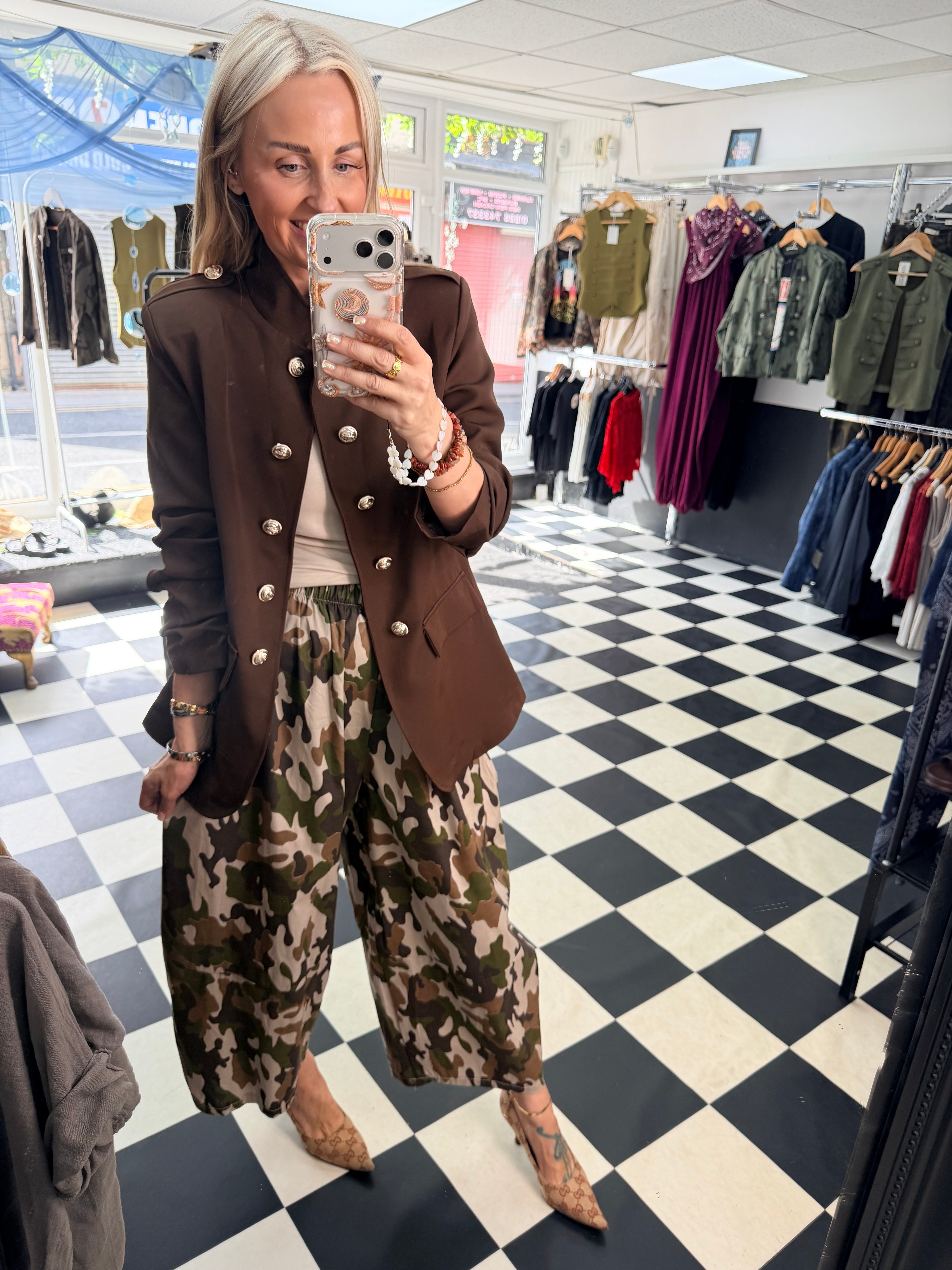Military blazer chocolate
