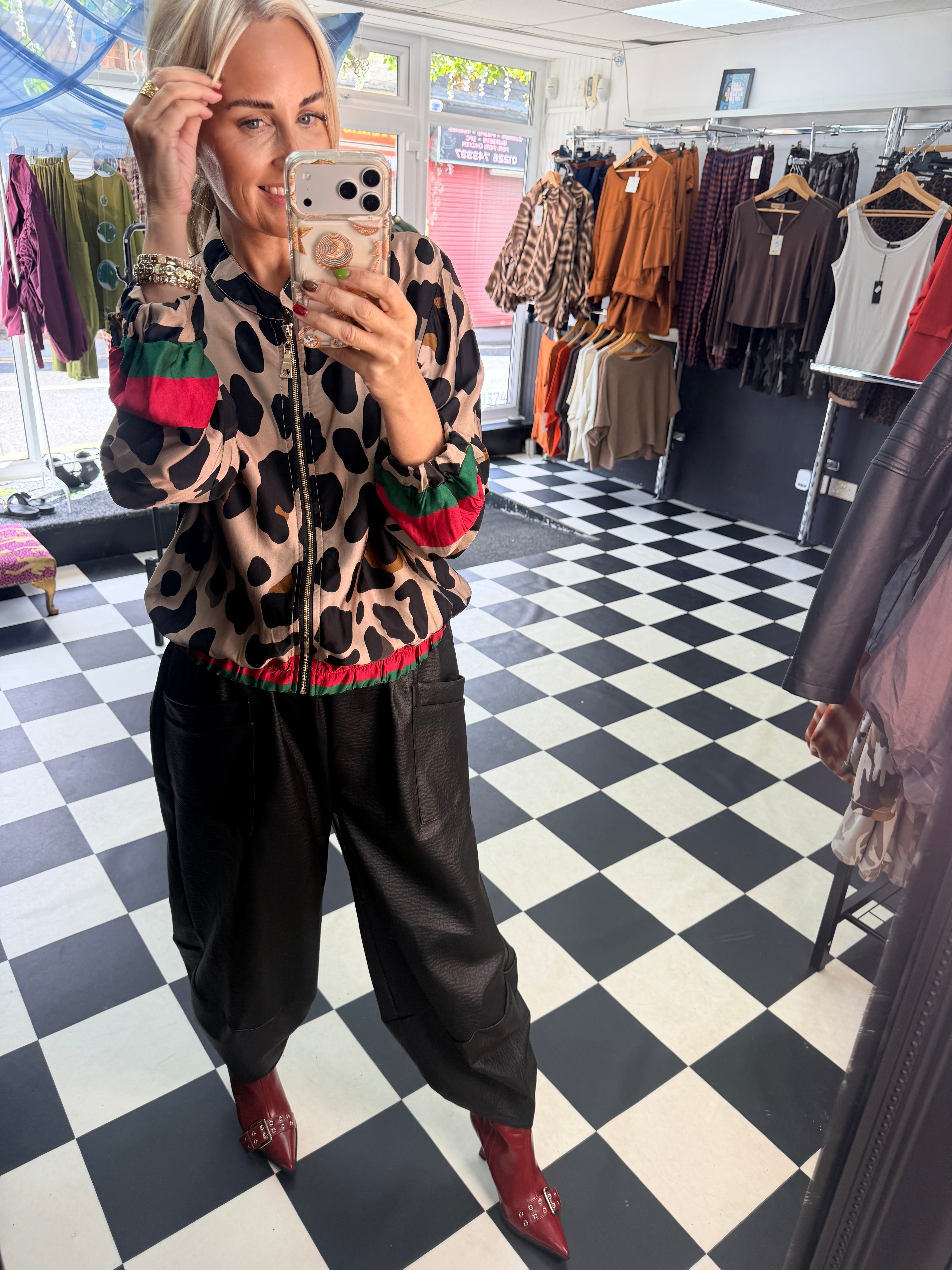 PU Tulip Trousers Black