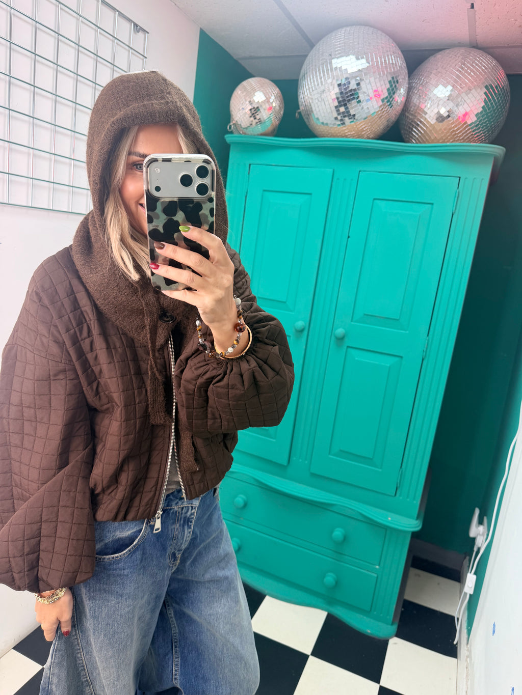 Button Snood Chocolate