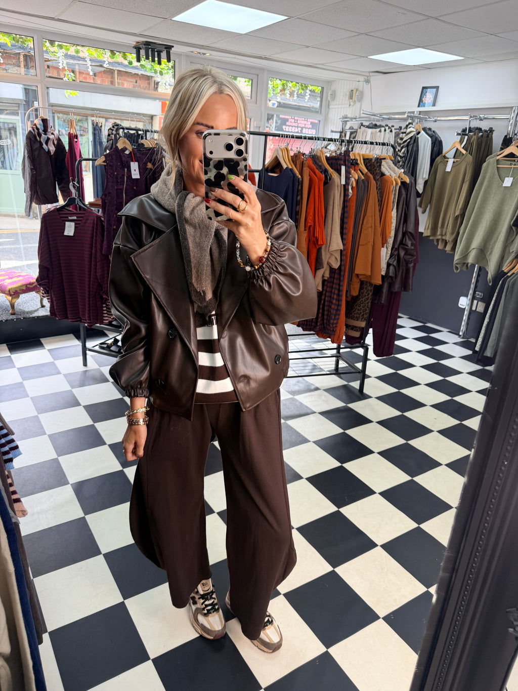 Stripe NY Jumper Chocolate