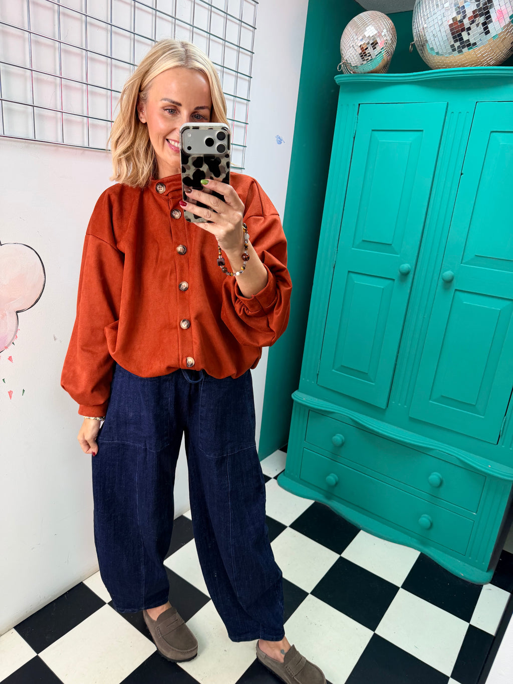 Suede Weekend Slouch Jacket Rust