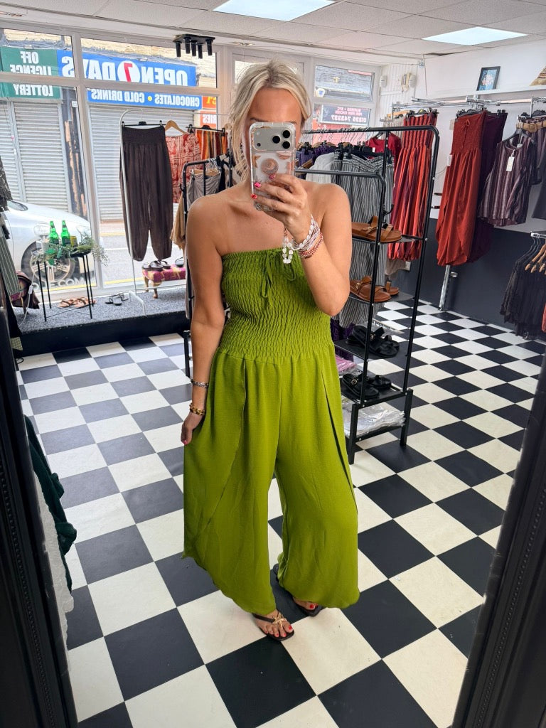 Bandeau Jumpsuit Green