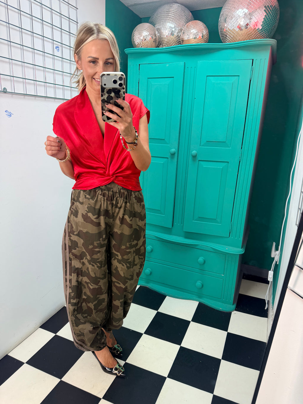 The Camo Club Balloon Trousers Taupe Stripe Special Buy