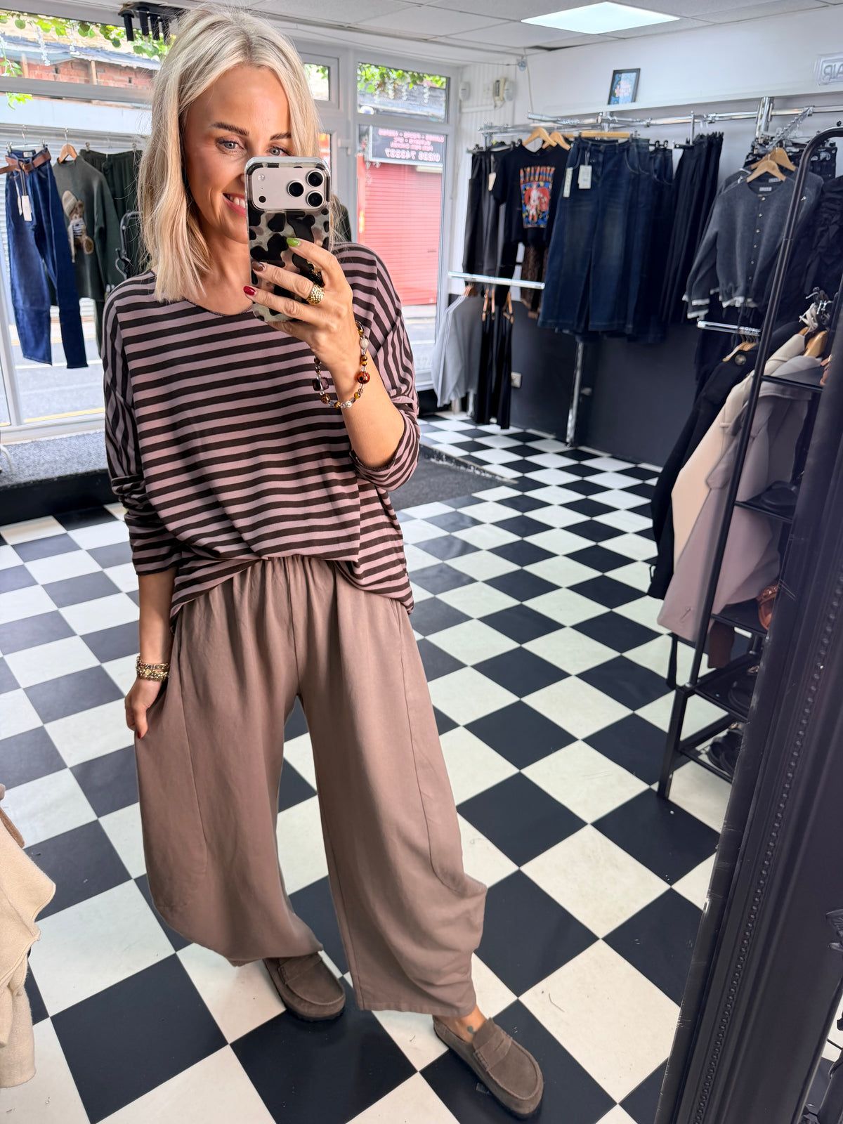 Barrel leg Joggers - Taupe