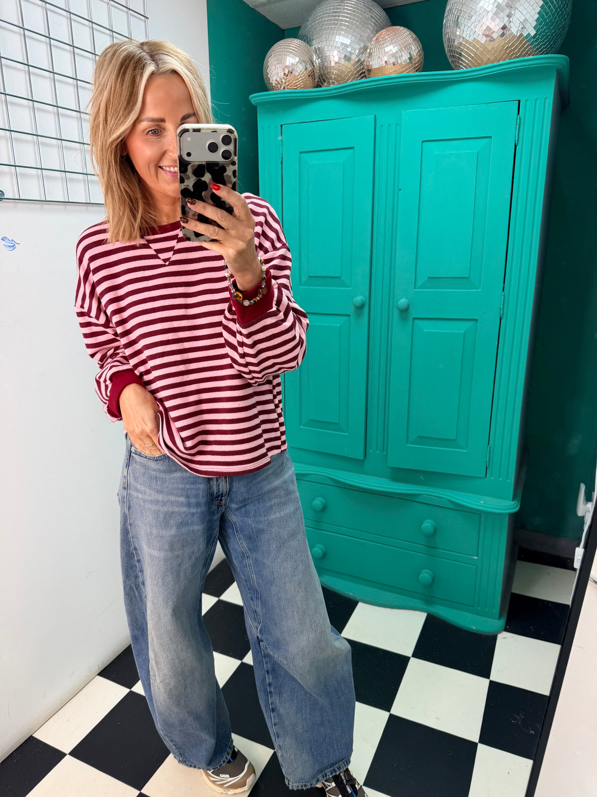 Weekend V Stripe Special Buy Wine and Pink