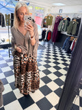 Funky Animal Split Trousers Chocolate