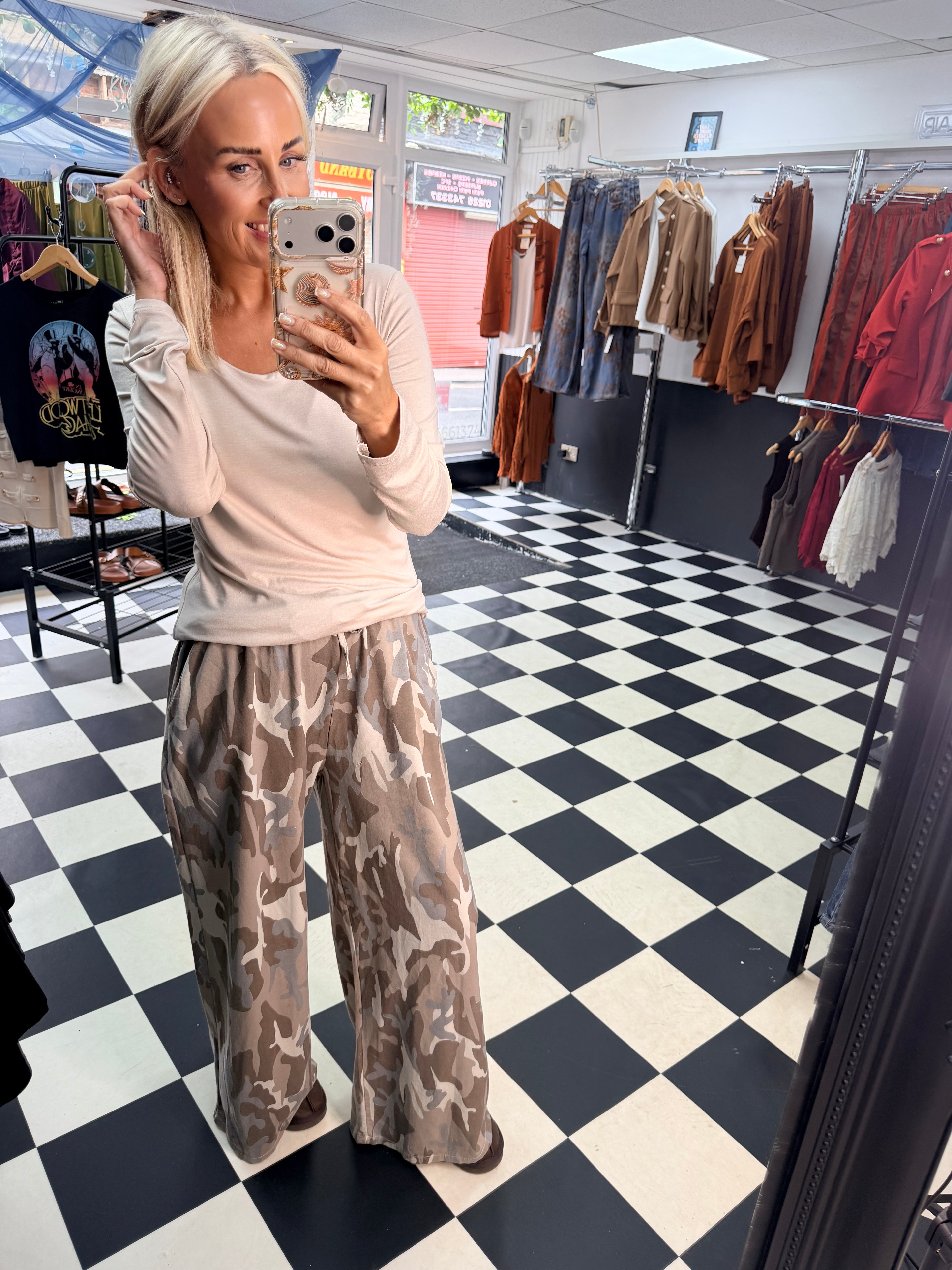 Cargo Straight Leg Joggers Taupe