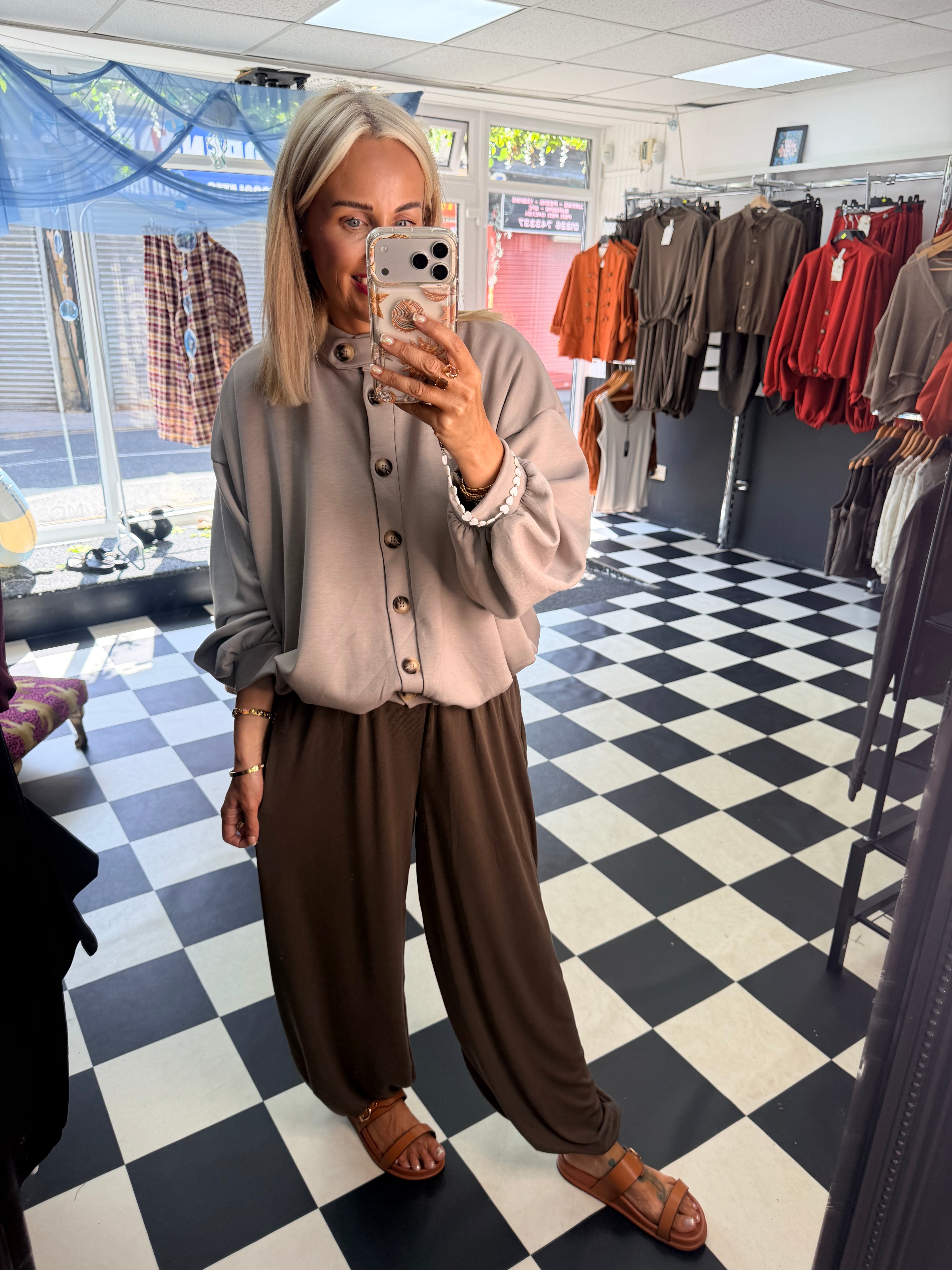 Weekend Slouch Jacket Taupe