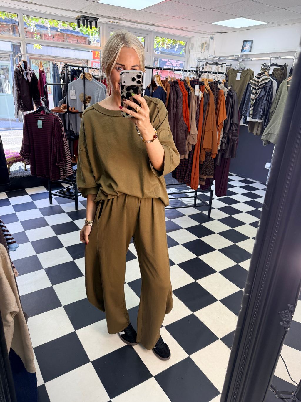 Slouchy Casual Top Khaki