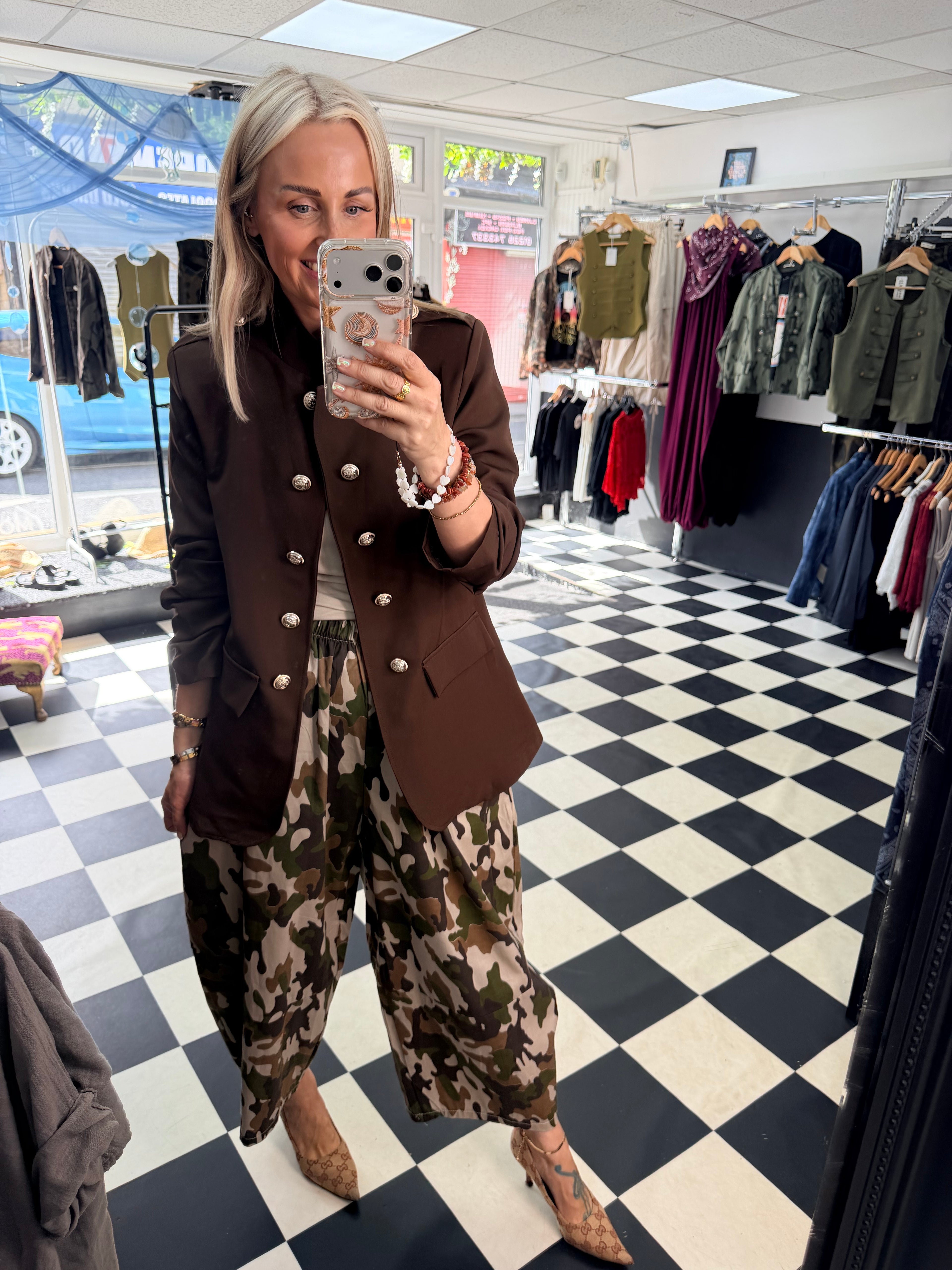 Military blazer chocolate