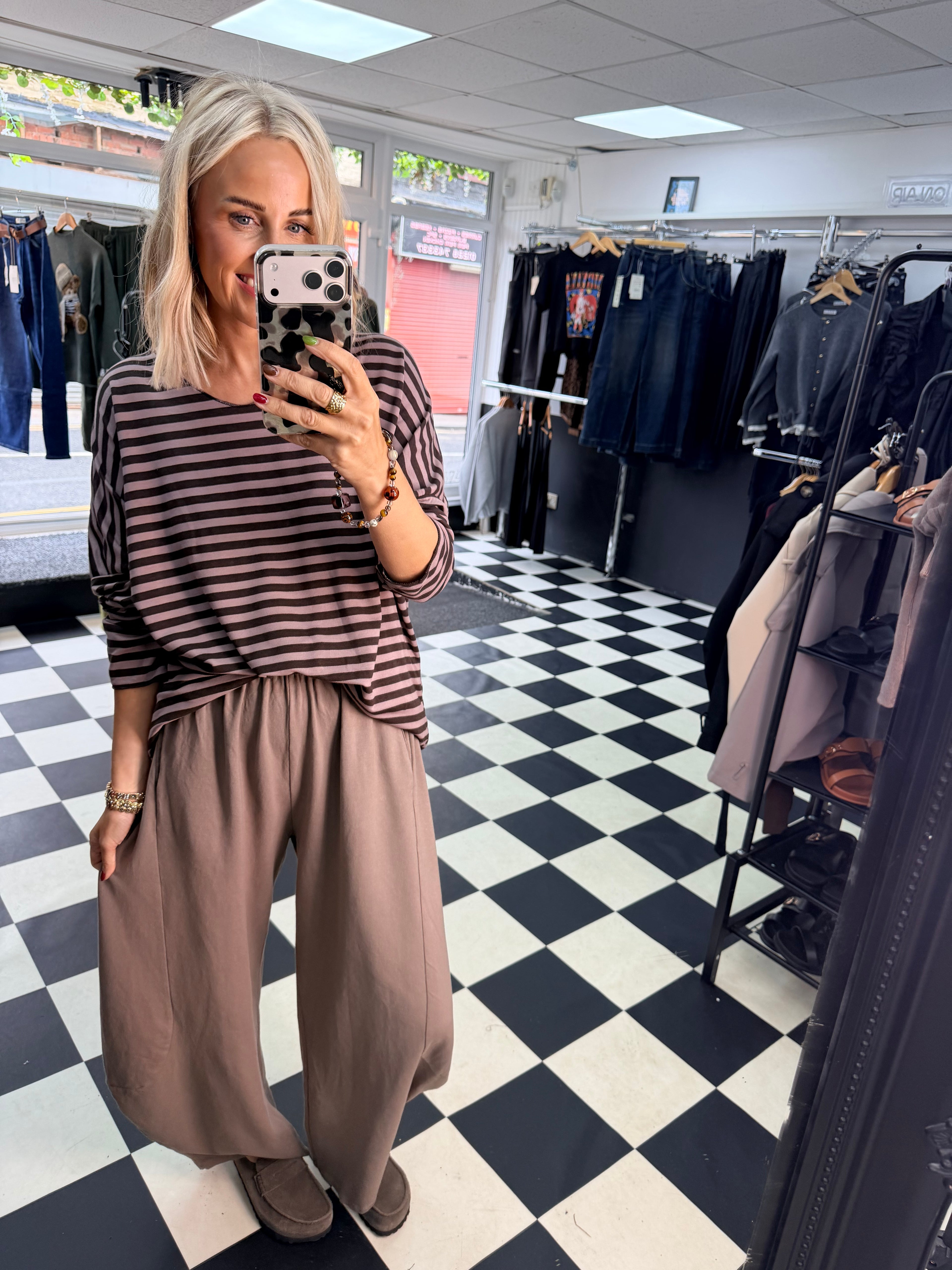 Barrel leg Joggers - Taupe