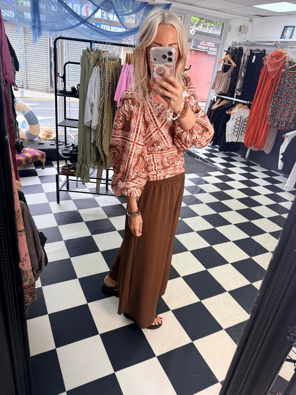 Palazzo Trousers Chocolate