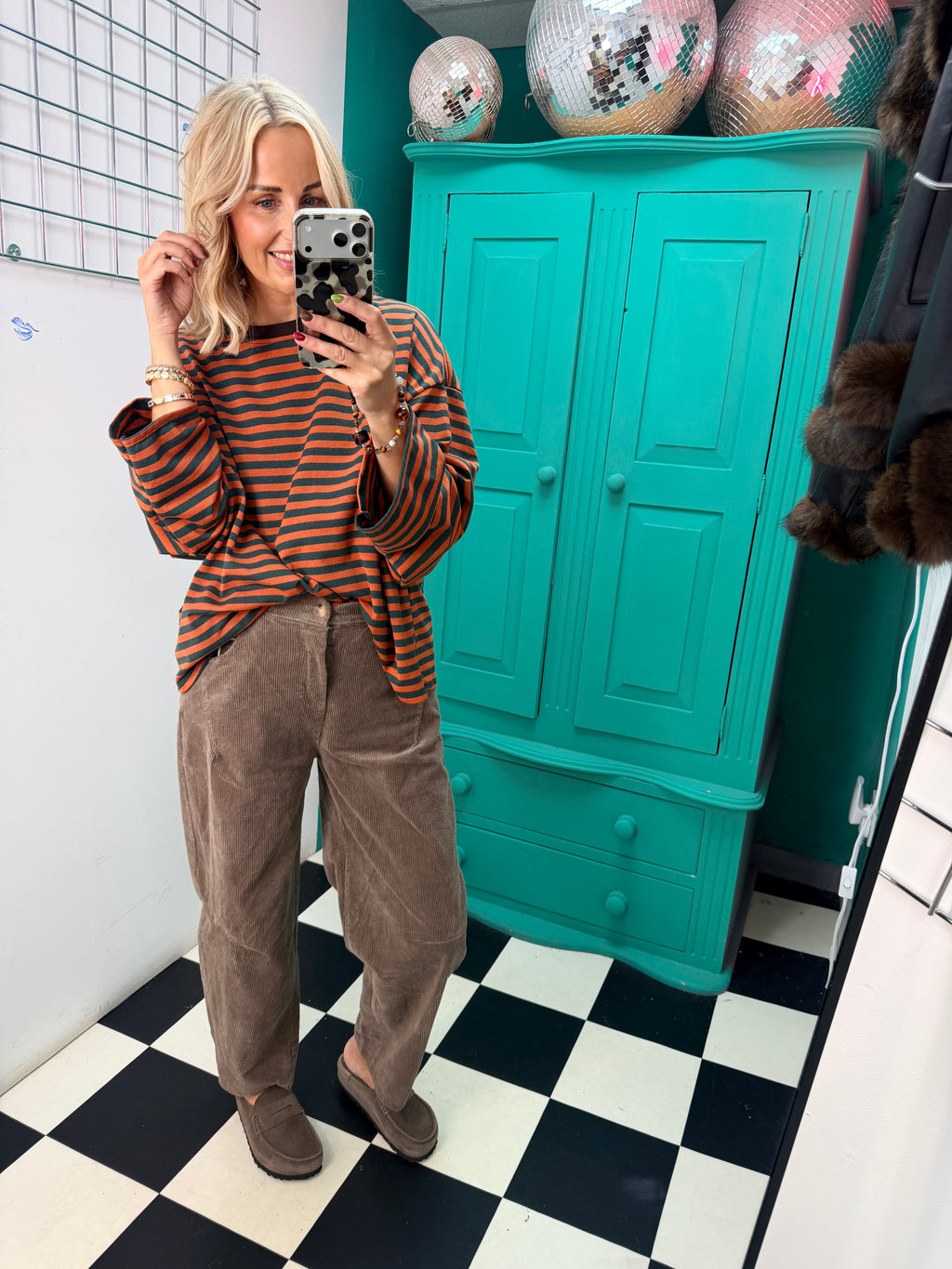 The cosy stripe - Orange and Green