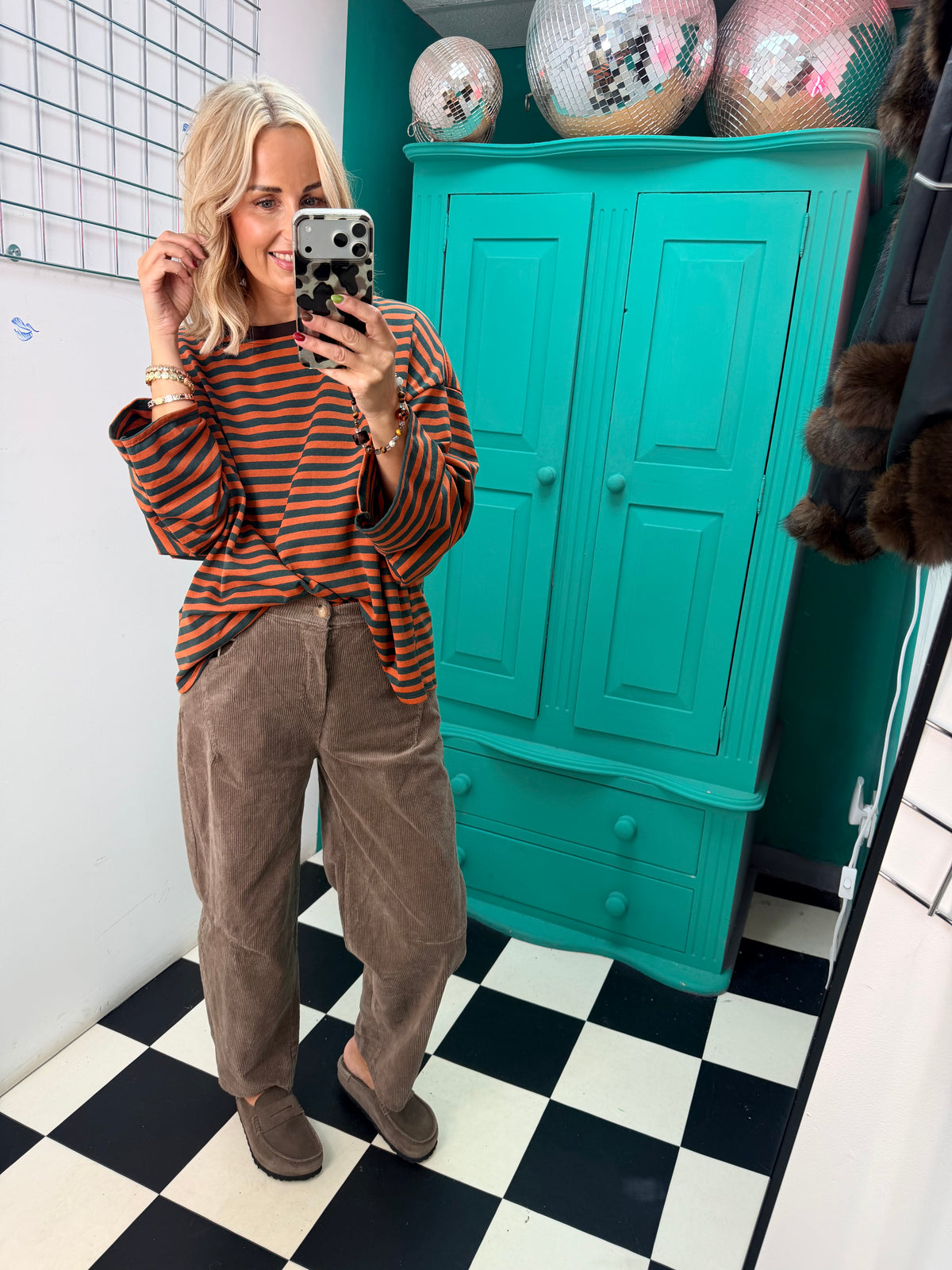 The cosy stripe - Orange and Green