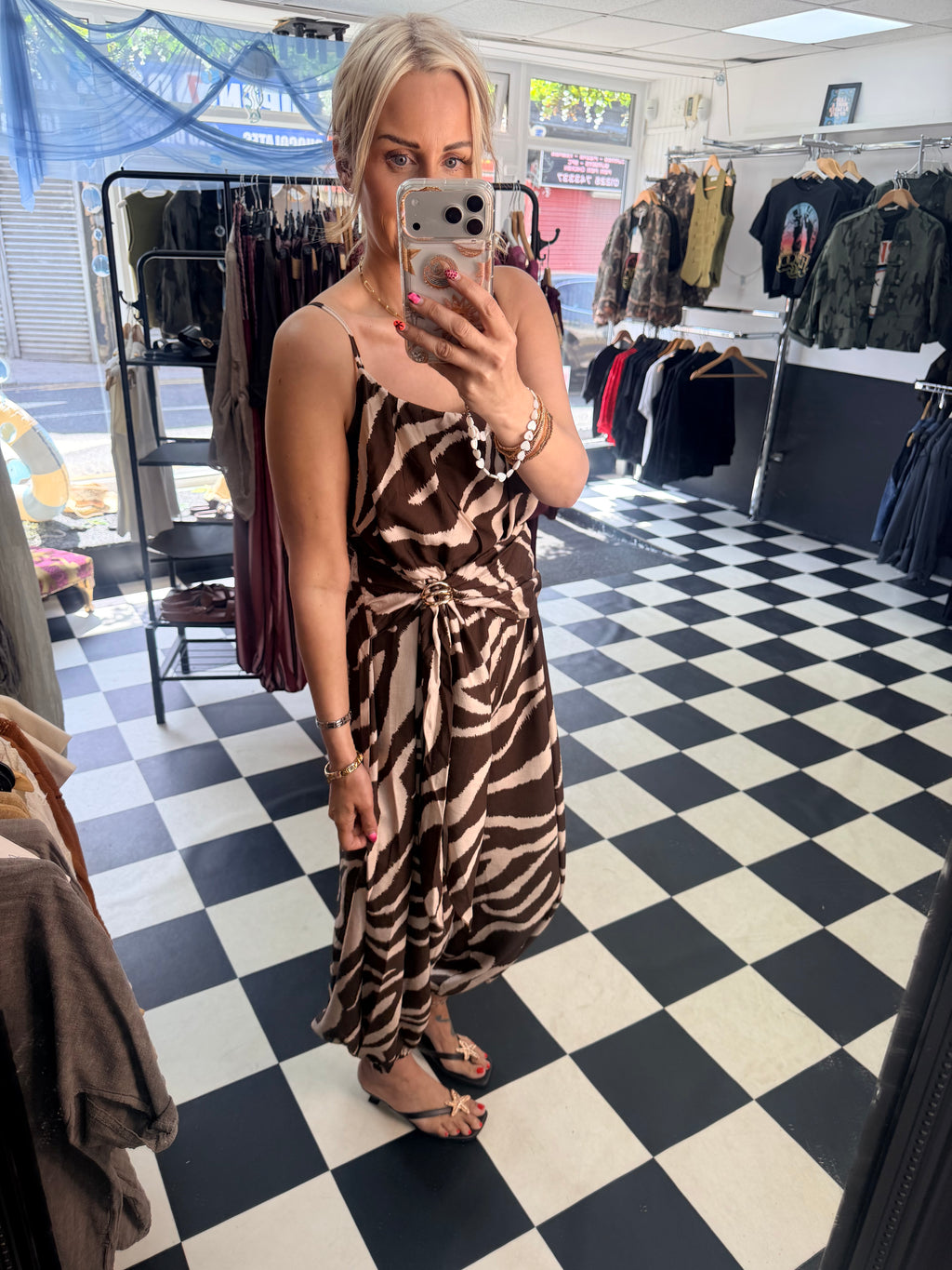 Wrap Crinkle Jumpsuit Coffee and Cream