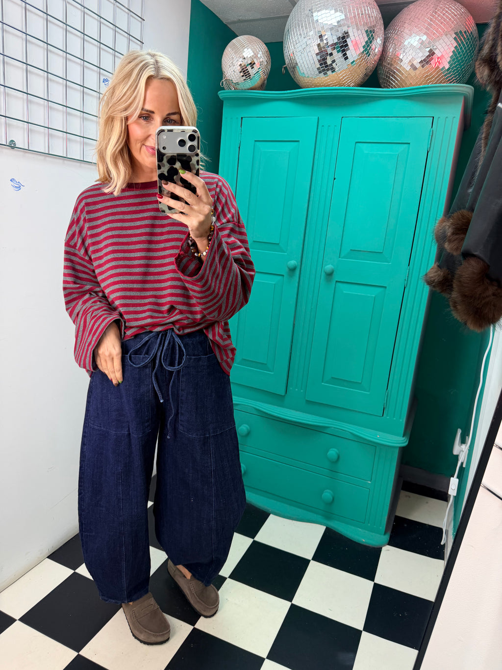 Dark Denim balloon pocket Jean
