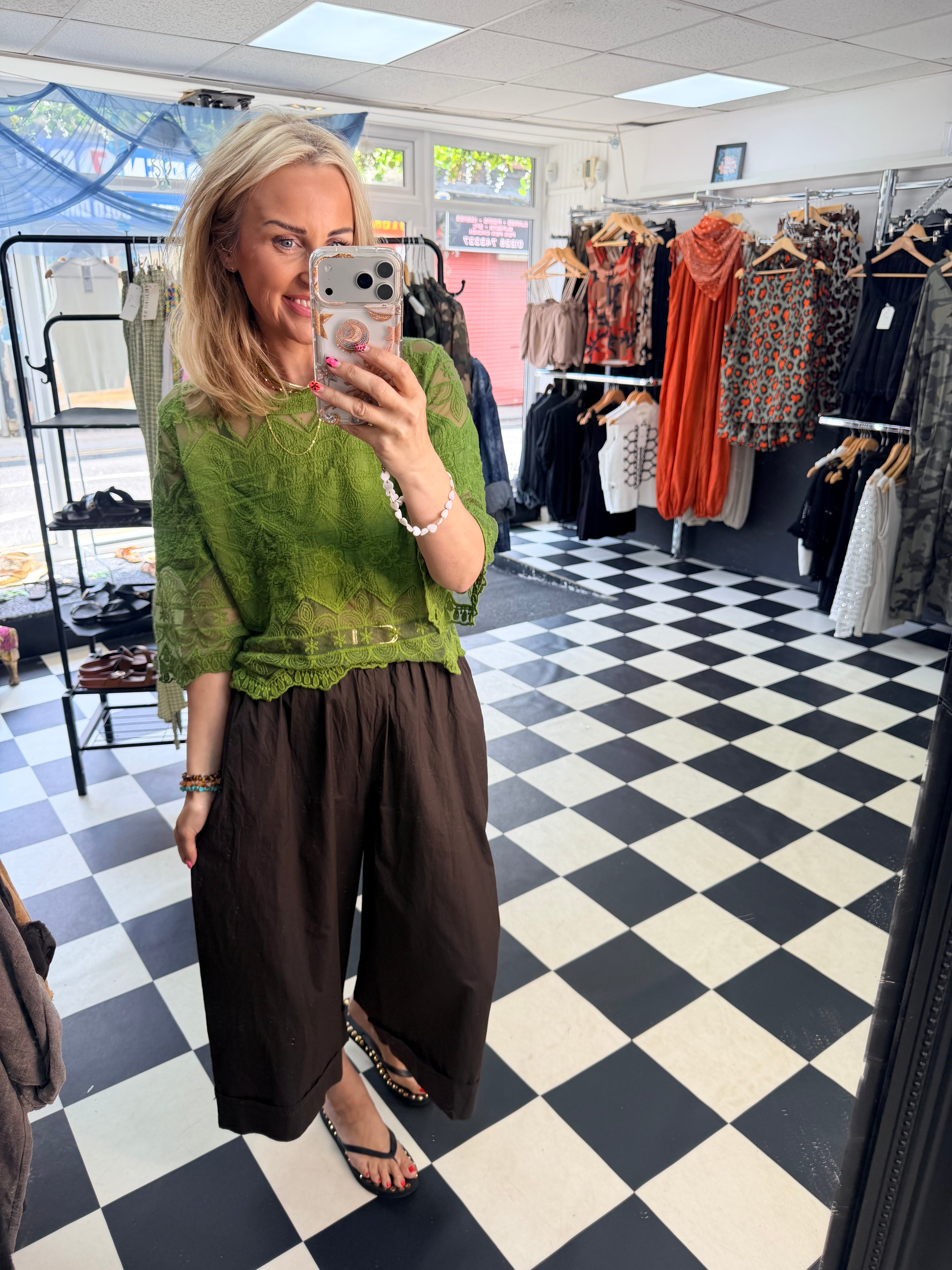 Flora top Green