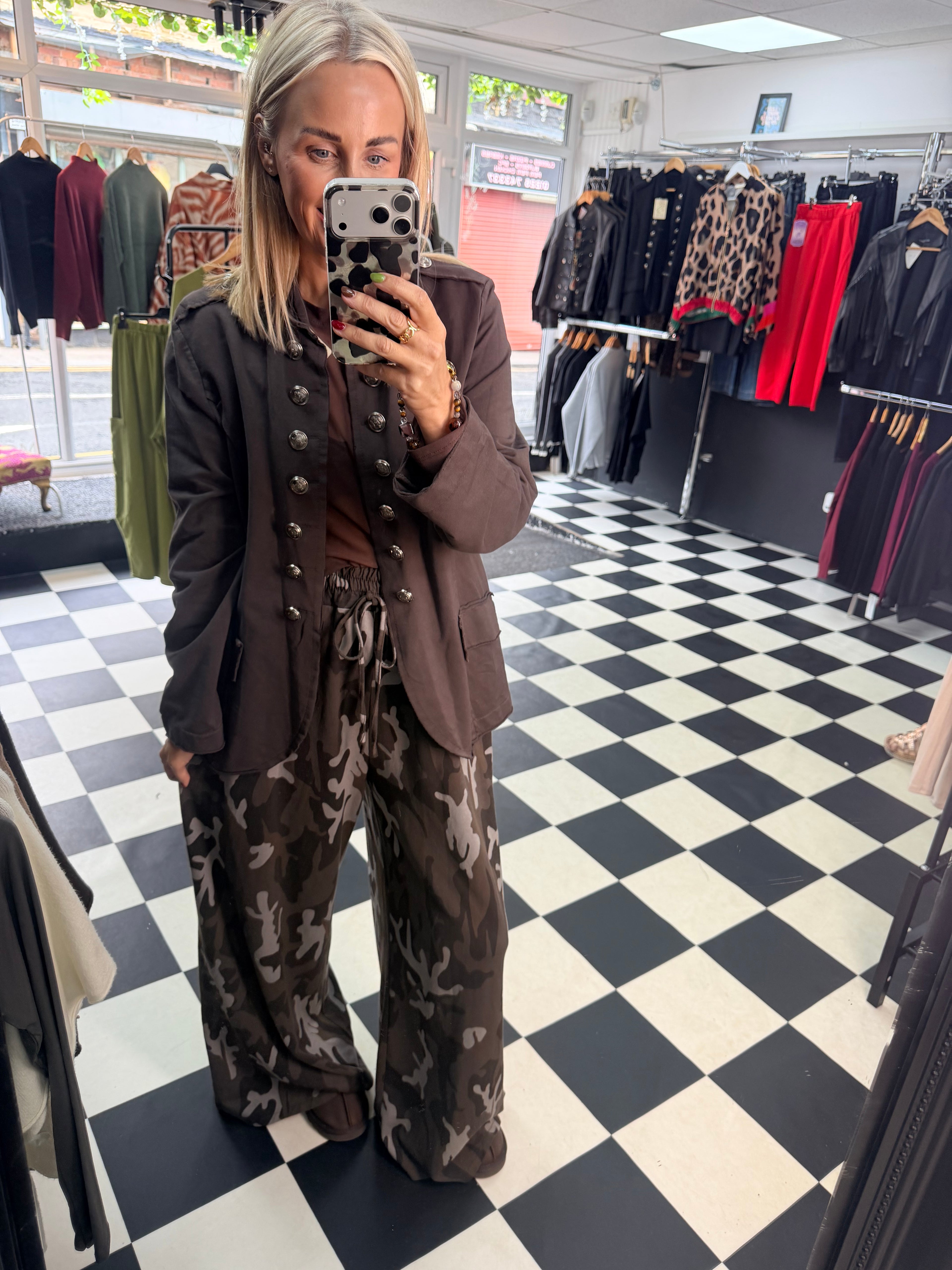 Anni Military Jersey Blazer Chocolate