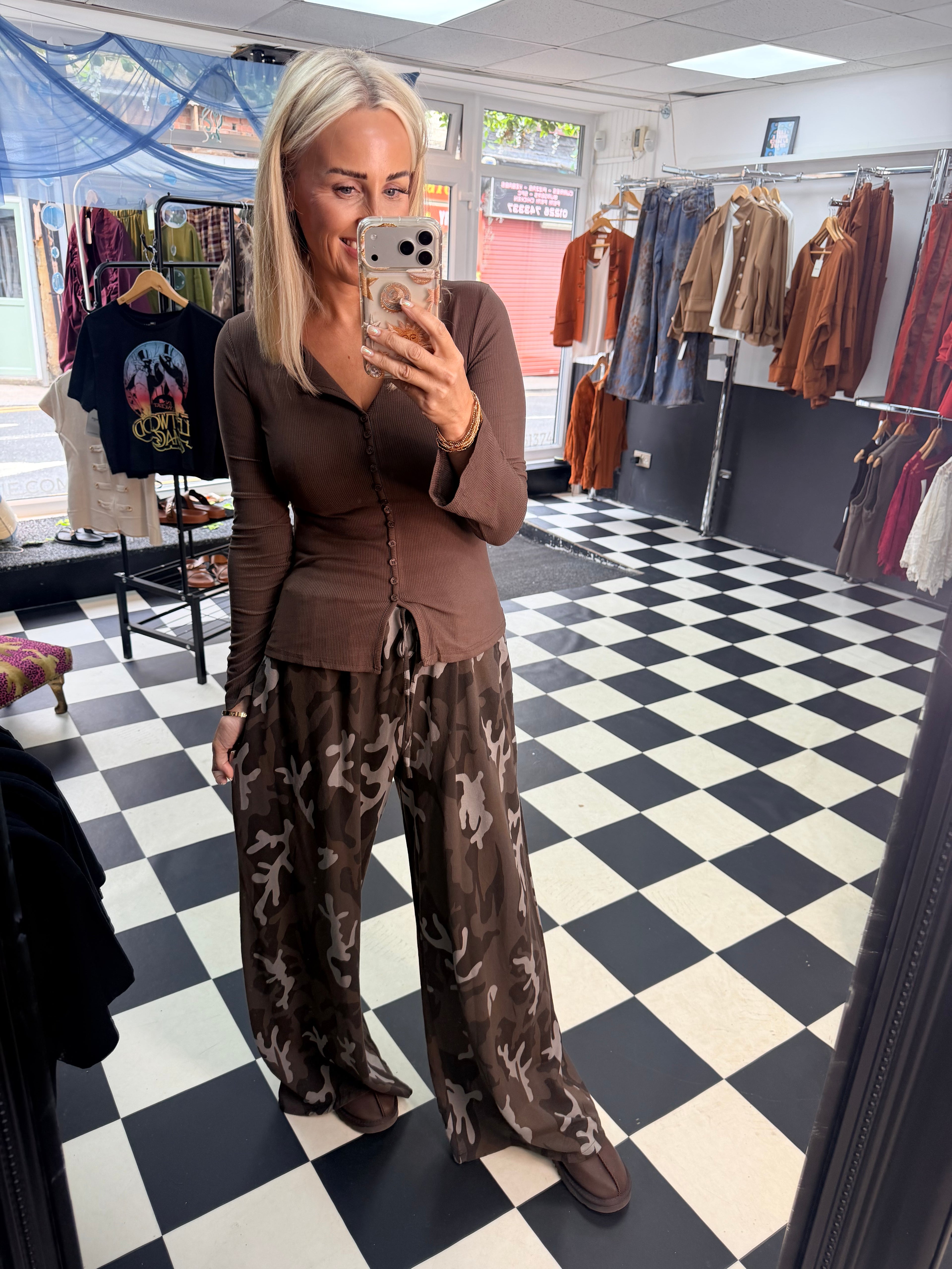 Cargo Straight Leg Joggers chocolate
