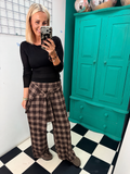 Shirt Tied Wrap around the waist trousers Chocolate