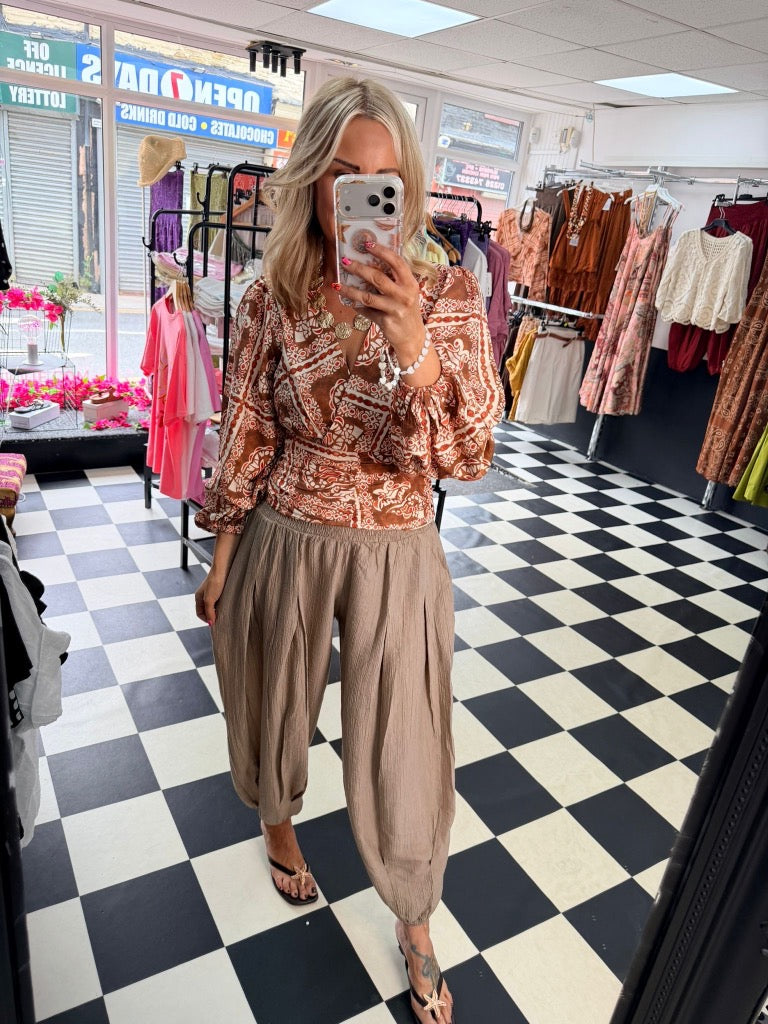 Sienna Cross Over Top Chocolate