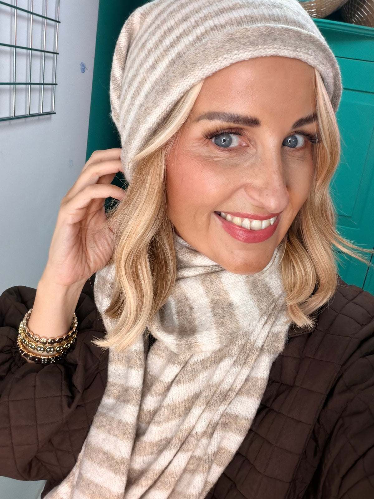 Stripe Scarf Cream