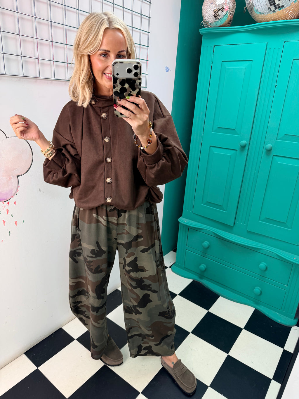 Barrel Camouflage Trousers Dark Green and Chocolate