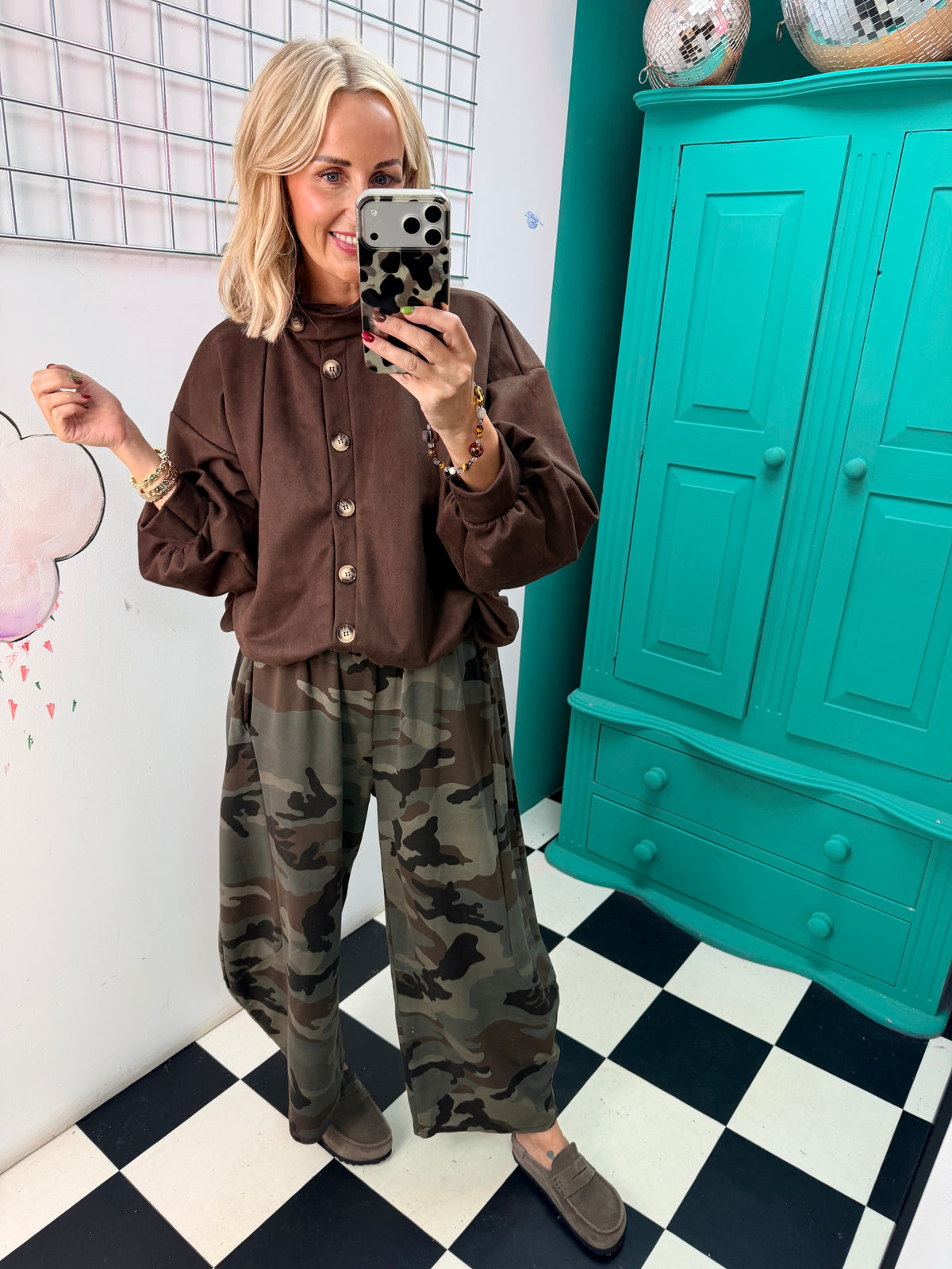 Barrel Camouflage Trousers Dark Green and Chocolate