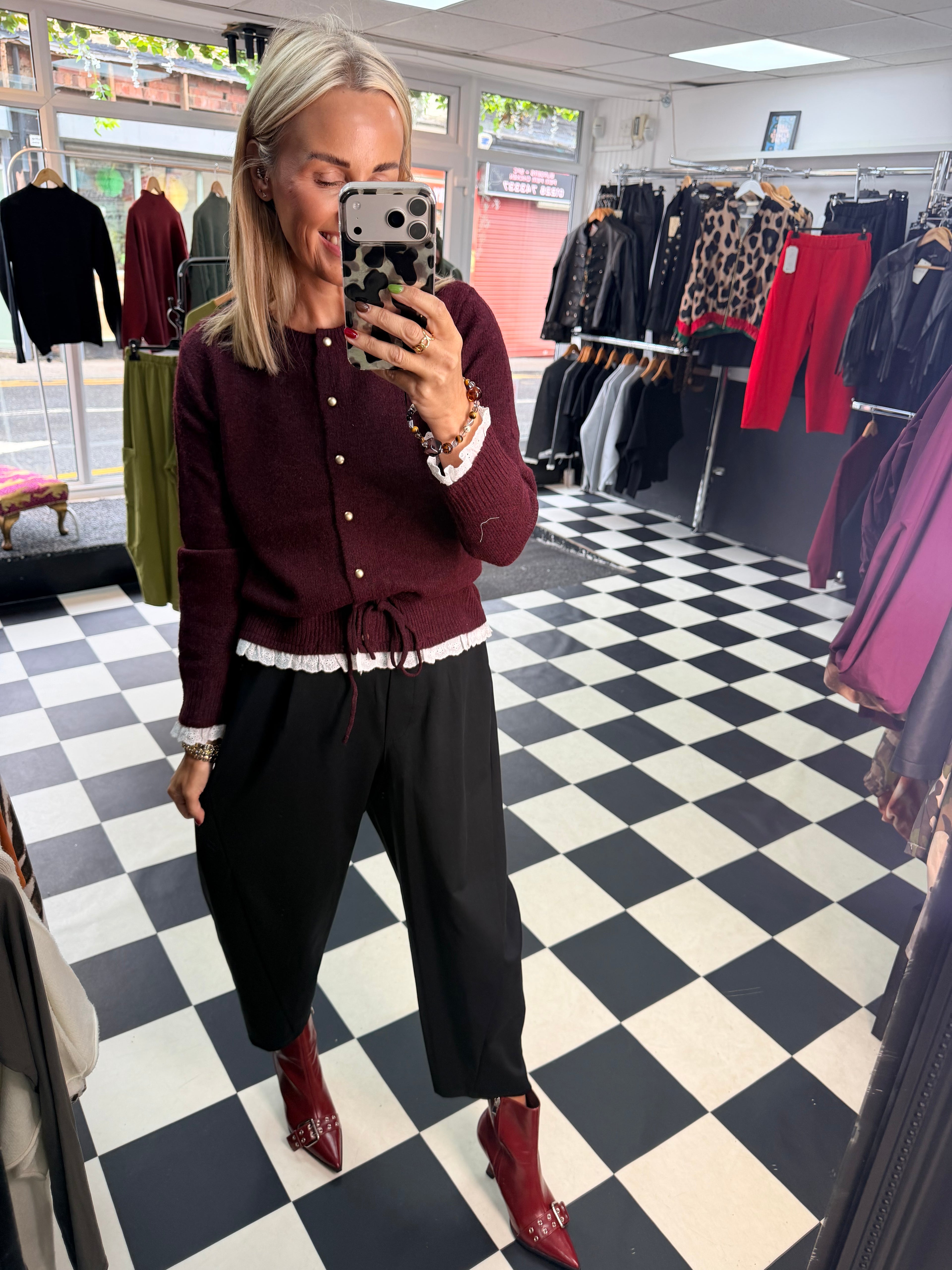Dolly Cardigan Wine
