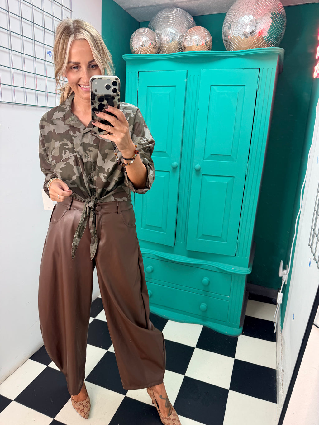 The Camo Crush Tie-Front Shirt Dark Special Buys
