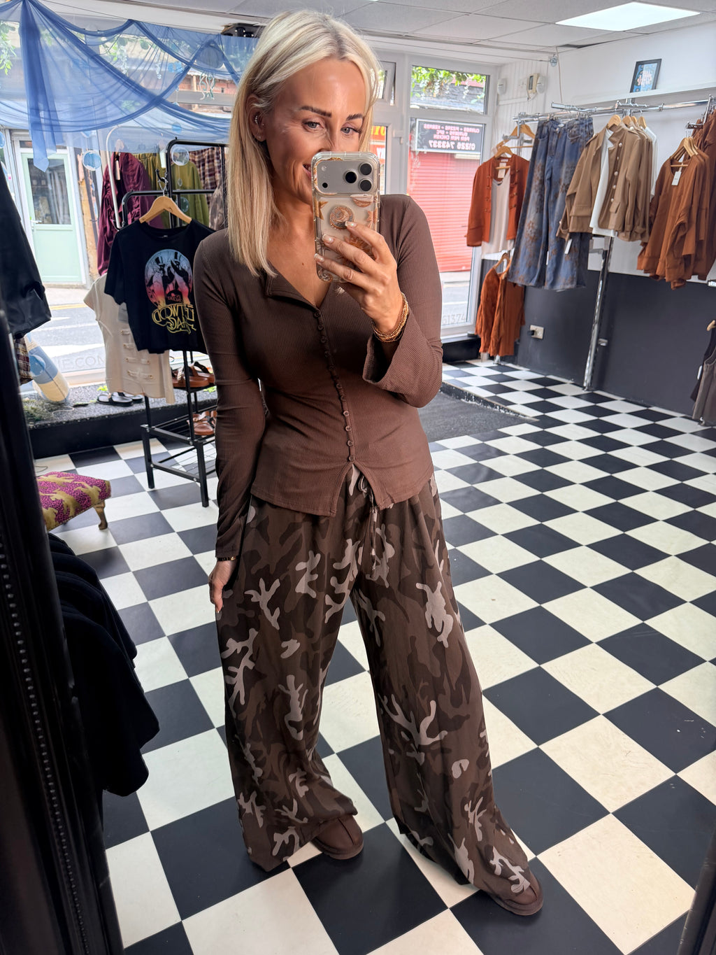 Cargo Straight Leg Joggers chocolate