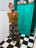 Cashmere Blend Basic Top Green